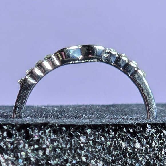 Open Heart Ring With Clear CZ Accent Stones Size 9.5 (NWOT) - Picture 4 of 6